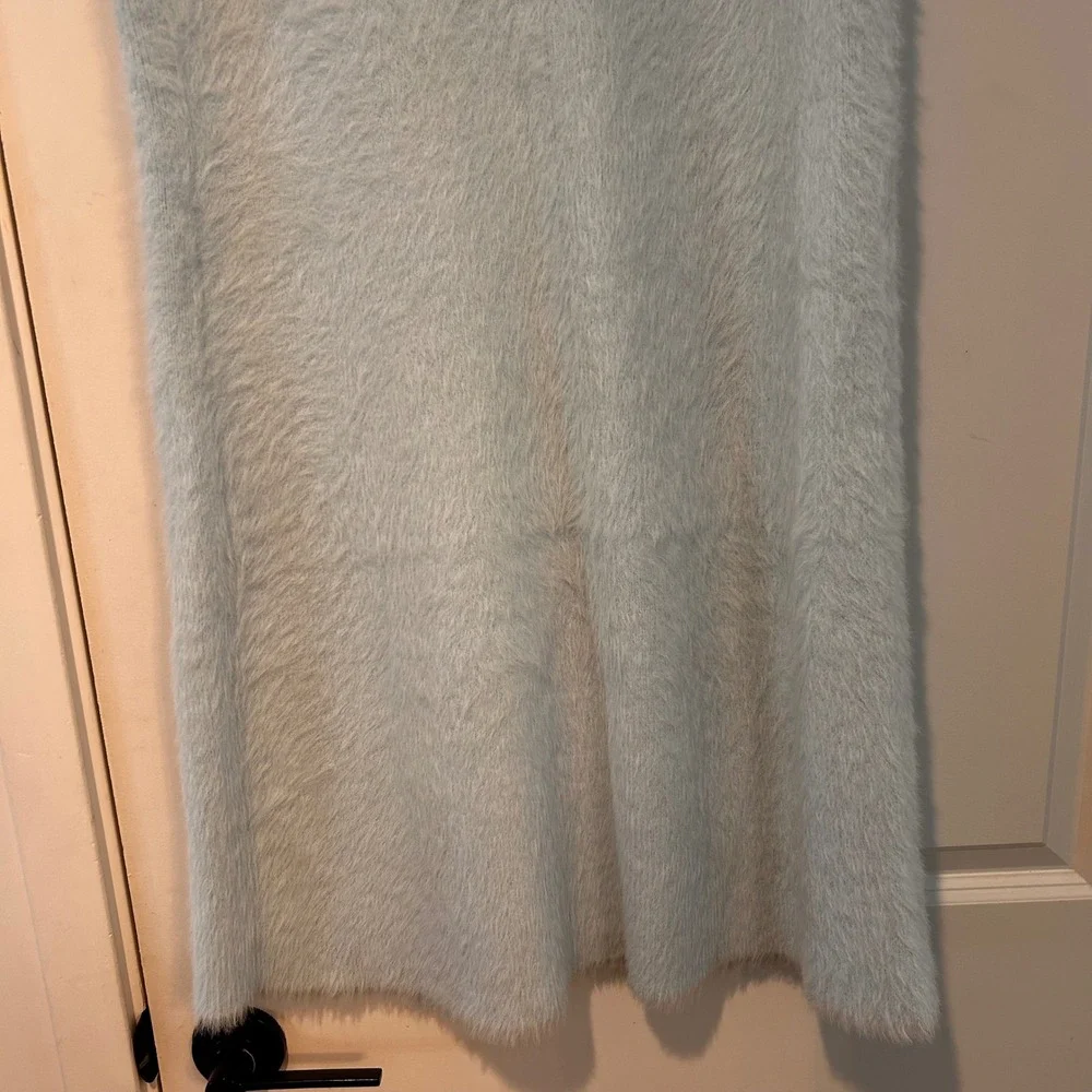 Anthropologie Fuzzy Sweater Knit Foldover Maxi Skirt Women XL Pastel Heavy Thick